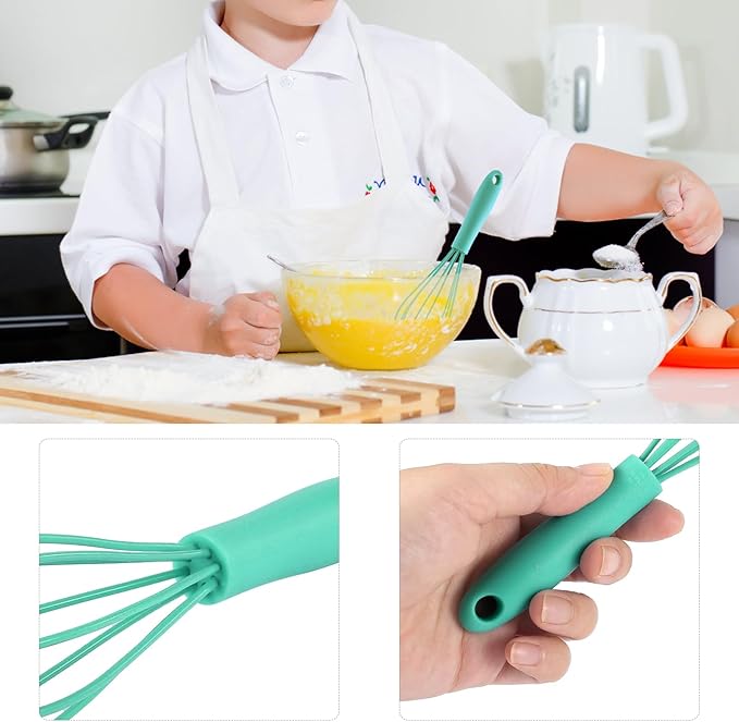 10-Piece Mini Multicolor Silicone Whisks, Non-Stick, Heat-Resistant Up to 500°F, Perfect for Mixing, Whisking, Stirring, Baking - Image 4