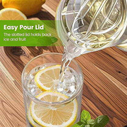 Small Clear Plastic Pitcher with Lid (72 oz), Unbreakable Water Pitcher with Handle, Fridge Jug, BPA-Free, Shatter-Proof, Great for Iced Tea, Sangria, Lemonade, Juice, Milk, and More - Image 6