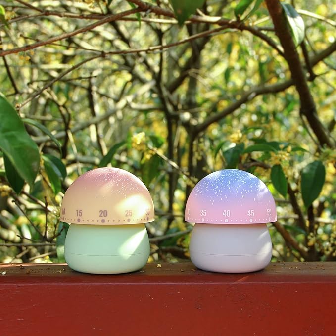 Mechanical Kitchen Timer, Cute Mushroom Timer for Kids, Wind Up 60 Minutes Manual Countdown Timer for Classroom, Home, Study and Cooking (Pink Base) - Image 7