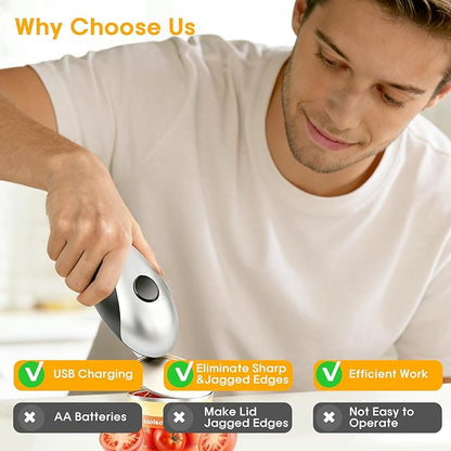 Electric Can Openers in 2026: Automatic Can Opener Electric with Rechargeable. The Can Opener Creates A Smooth Edge, Making It The Best Gift for Seniors And Kids. (Gray) - Image 5