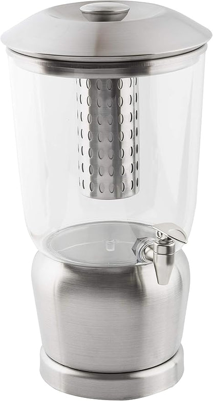 TableCraft 75 Upscale 2.5 Gallon Drink Dispenser with Fruit Infuser & Stand, Tritan & Brushed Stainless Steel, Cold Beverage Dispenser for Catering and Home Use - Image 8