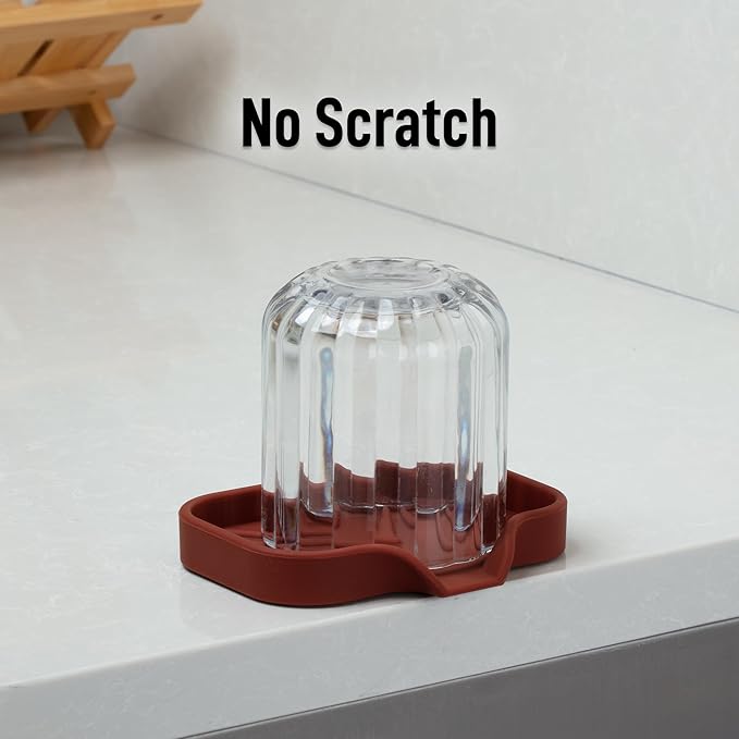 Zulay Kitchen Small Silicone Sponge Holder (4.9x3.3”) – Space-Saving Sink Organizer Tray for Sponge, Soap, Brush & More – Compact Non-Slip Dish for Kitchen & Bathroom (Canyon Rose) - Image 7