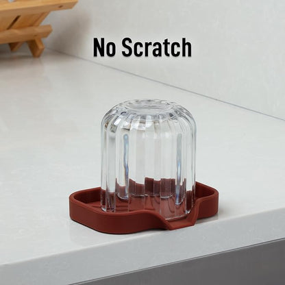 Zulay Kitchen Small Silicone Sponge Holder (4.9x3.3”) – Space-Saving Sink Organizer Tray for Sponge, Soap, Brush & More – Compact Non-Slip Dish for Kitchen & Bathroom (Canyon Rose) - Image 7
