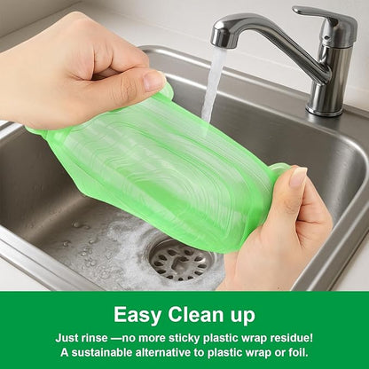 Silicone Stretch Lids – 6 Pack Reusable Food Covers,Flexible Silicone for Bowls, Containers, Fruits – Airtight & Leakproof Seal for Kitchen Storage(green)
