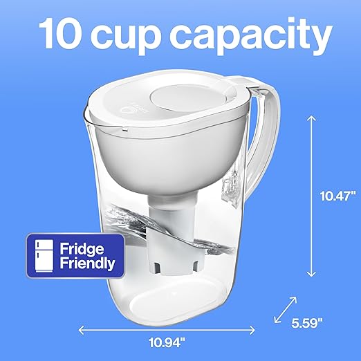 Brita Large Water Filter Pitcher for Tap and Drinking Water, Includes 1 Standard Filter, BPA-Free, Lasts Two Months, 10-Cup Capacity, Bright White - Image 11