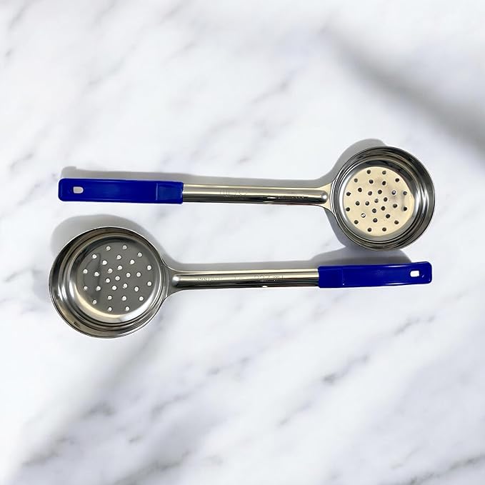 8 Ounce Slotted Stainless Steel Portion Control Ladle Spoon for Measuring and Serving; Commercial Grade Serving Scoops [Pack of 12] - Image 9