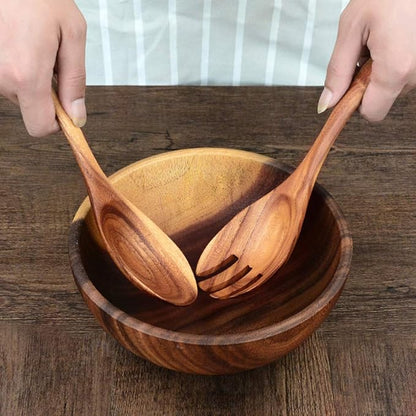 7 Pcs Acacia Wood Cooking Utensils Set Large Wooden Spoons for Cooking Spatula Salad Mixing Spoon Non Toxic Utensil for Kitchen Use Spatulas Non Stick Turner Slotted Serving Spoon Kitchen Utensils - Image 8