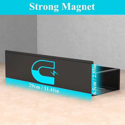 HuggieGems 4 Pack Magnetic Spice Storage Rack Organizer for Refrigerator and Oven, Black Fridge Organizers and Storage - Image 3