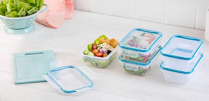 Snapware Plastic Total Solution 5-Pack (3-Cup) Food Storage Containers Set, Leakproof & Airtight Plastic Locking Lids Rectangular Tupperware, Non-Toxic BPA-Free Lids, Microwave Dishwasher Freezer Safe - Image 5
