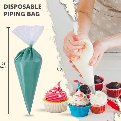 Riccle Extra Large 24 Inch Piping Bags - 100 Textured Anti Burst Thickened Disposable Pastry Bags - Icing Piping Bags for Frosting - Ideal for Cakes and Cookies Decoration - Image 4