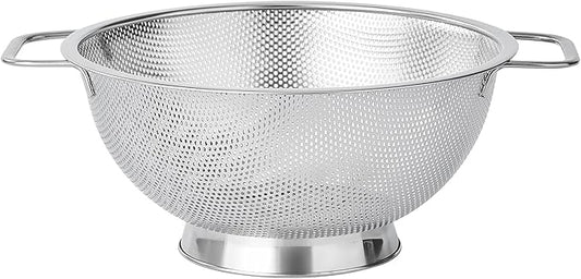 Fox Run Large Stainless Steel Colander, 3 Quart Pasta Strainer With Handles, 8.9” x 11.1” x 4” by foxrunbrands