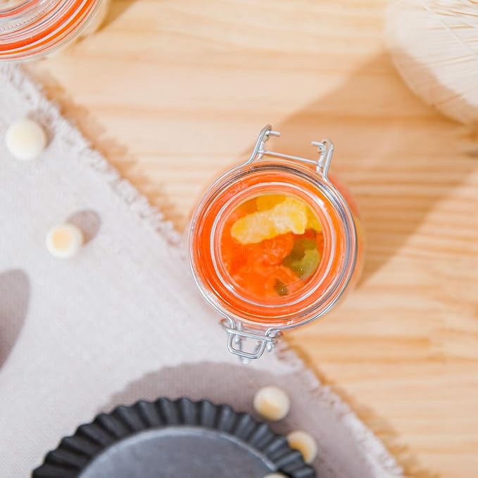 Small Glass Jars With Airtight Lids, Glass Spice Jars 5 oz,Maosn Jars With Leak Proof Rubber Gasket 150ml,Glass Storage Containers With Hinged Lid,Mini Kitchen Canisters 24 Pack - Image 8