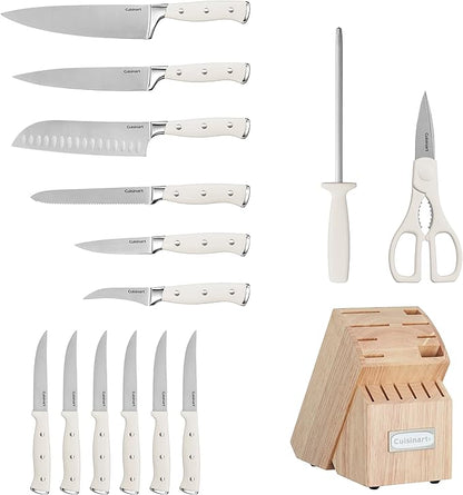 Cuisinart 15-Piece Knife Set with Block, High Carbon Stainless Steel, Forged Triple Rivet, Natural C77CTR-15P - Image 3