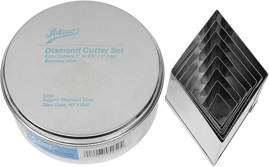 Ateco 8pc Stainless Steel Diamond Shaped Cutter Set