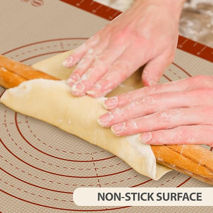 Pastry Mat, 0.7mm Extra Thick 28 x 20 Inches Large Non Stick Silicone Baking Pad, Pie Crust Rolling Supplies for Making Christmas Cookies Bread, Easy to Clean - Image 2