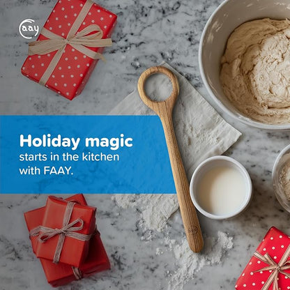 FAAY 13" Dough Whisk, 100% Healthy Teak Kitchen Utensils for Bread Mixing, Sourdough, Batter Preparation, Baking, and Cooking Tools - Image 8