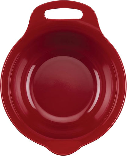 Rachael Ray Tools and Gadgets Nesting / Stackable Mixing Bowl Set with Pour Spouts and Handle - 4 and 5 Quarts, Red and Gray - Image 5