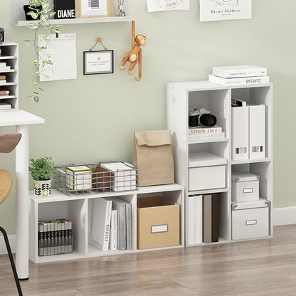 Furinno LUDER Book Shelf, 3-Cube Bookshelf, Bookcase with Open Shelves, 9.3 x 12 x 31.5, Easy Assembly, for Living Room, Bedroom, Home Office, White - Image 8