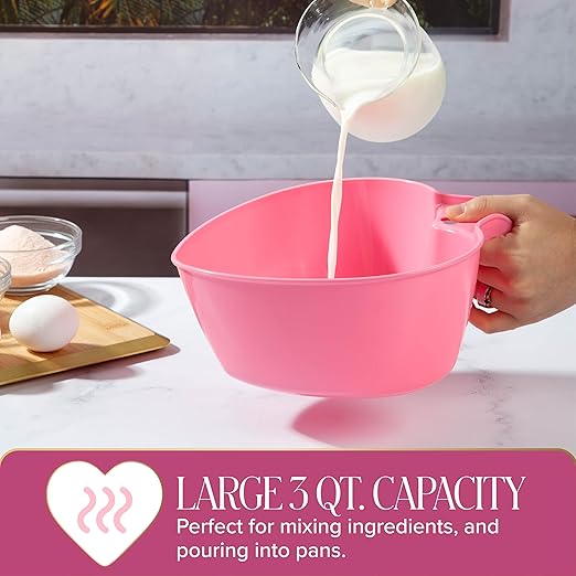 Paris Hilton Heart Bowl & Colander Set, Nesting 2-Piece Design with 3-Quart Capacity, Dishwasher Safe, Made without BPA, Pink - Image 3