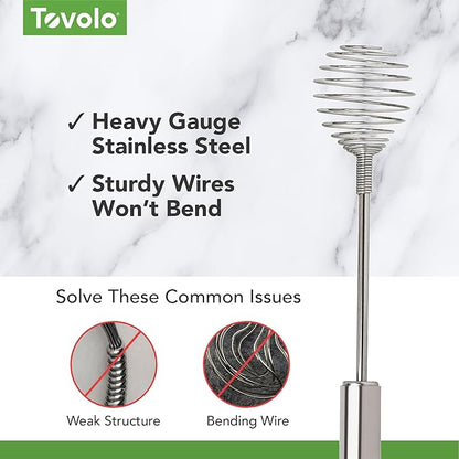 Tovolo Spring Whisk Stainless Steel 10 Inch Galaxy Coil Whisker for Cooking Blending Mixing Stirring Whipping Whisking and Beating, Easy to Clean Dishwasher Safe Frother Stirrer Blender Coil Whisk - Image 3