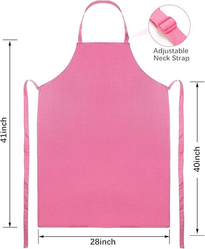 2 Pack Waterproof Rubber Vinyl Apron 40 Inch Chef Aprons for Men Heavy Duty Chemical Work Apron Extra Long Grilling Aprons with Adjustable Bib Apron for Dishwashing Lab Butcher Cooking Kitchen PINK - Image 2