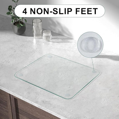 Tempered Glass Cutting Board, 12x16" Glass Cutting Board for Kitchen Counter,Large Size Clear Board,with Non-Slip Feet, Scratch Resistant,Heat Resistant