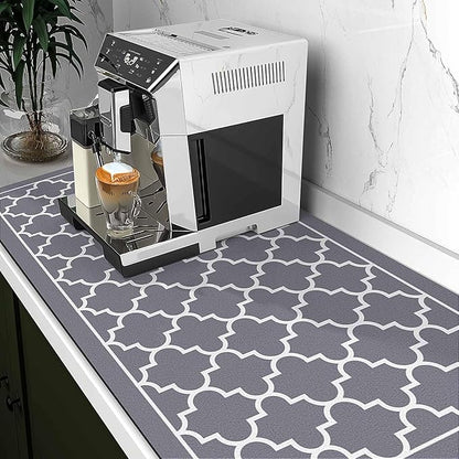 WISELIFE Dish Drying Mat Super Absorbent Drying Mat Large Dish Drying Mats for Kitchen Counter Easy Clean Dish Mat Kitchen Drying Mat18"x 32" Stylish Grey - Image 2