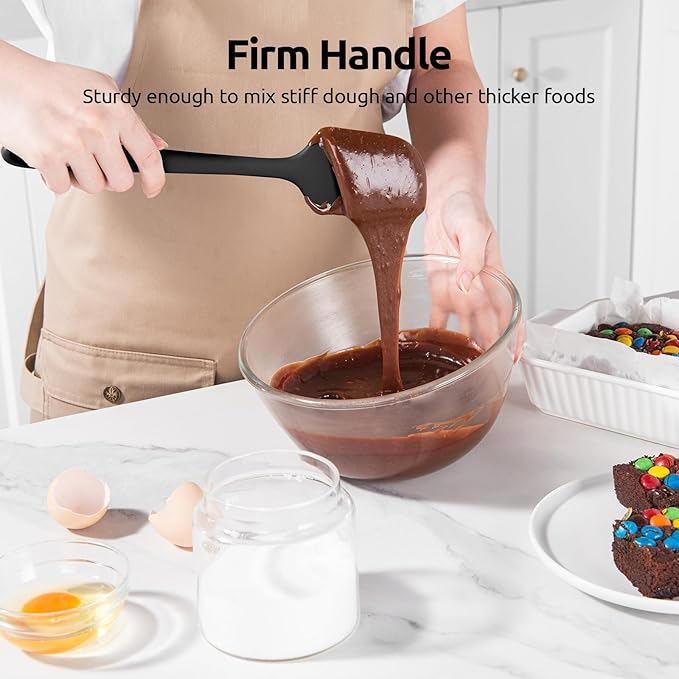 U-Taste Silicone Spatula Set with 600 Degrees Fahrenheit Heat Resistant (Black) - Image 5