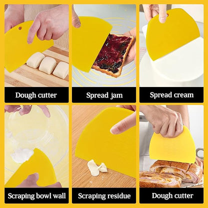 YGDZ Dough Scraper Chopper 2 Pcs, Stainless Steel Dough Cutter With Grip, Plastic Bench Scraper with Measuring Scale, Multipurpose Pizza Cutter, Pastry, Food Scraper for Baking, Dough, Bread, Cake - Image 6