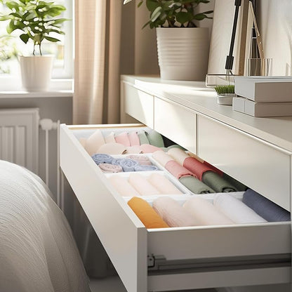 Criusia Drawer Organizer Clothes, 10 Pack Dresser Organizer for Baby Clothes, Underwear, Sock- Foldable Closet Organization and Storage Dividers Bins for Nursery, Bedroom (White) - Image 7