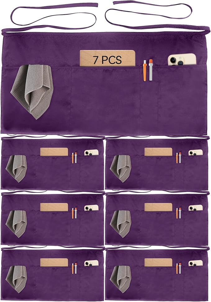 Xeoxarel Aprons with 4 Pockets (Available in 3 Pack / 7 Pack) 23.5'' X 11.5'' by XeoxarelWomensvests