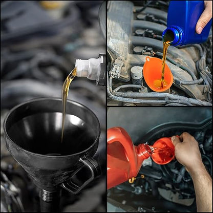 3 Pcs Automotive Funnels Set, Wide Mouth Fuel Funnels, Plastic Long Neck Oil Funnel, Flexible Right Angle Funnels, with Detachable Spout and Filter for Water/Gasoline/Coolant/Engine Oil - Image 7