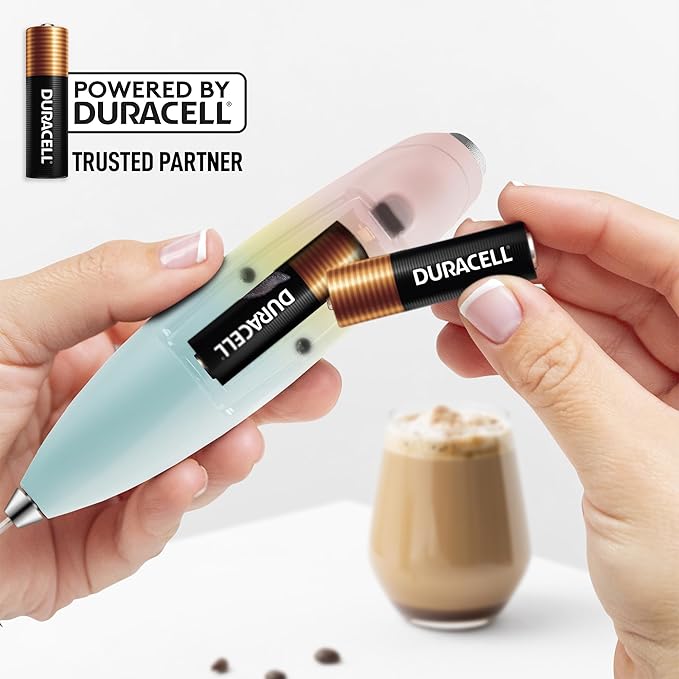 Zulay Kitchen Patented Tornado Triple Whisk Milk Frother with 4 Duracell Batteries – Handheld Foam Maker for Coffee, Lattes, Matcha & Hot Chocolate – Rich, Creamy Froth in Seconds - Nature's Sunrise - Image 7
