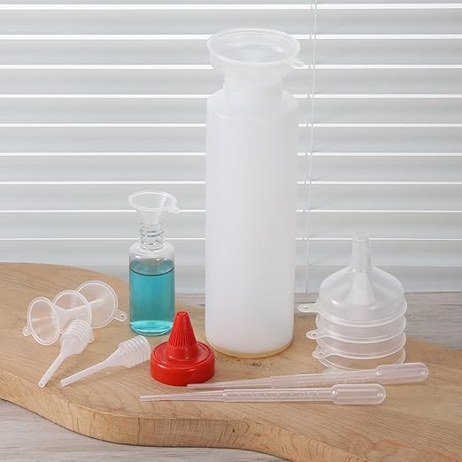 14 PCS Small Funnel for Filling Small Bottles Mini Funnels Clear Plastic Tiny Funnel Kit with Droppers for Kitchen Bottles Lab Essential Oils Perfume