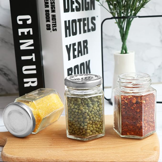 Accguan 20 Pcs 10 oz Glass Jars with Silver Lids, Mason Jars for Gifts, Crafts, Wedding, Spice, Extra Tags String