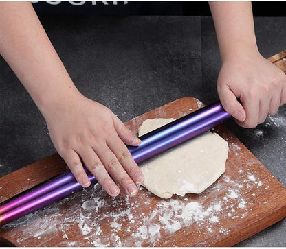 Berglander Rainbow Rolling Pin, 16.7 Inches Stainless Steel Colorful Matte Finish With Rainbow Titanium Plating Rolling Pin For Baking Pizza Dough, Pie, Cookie, Gift Ideas For Bakers. - Image 6