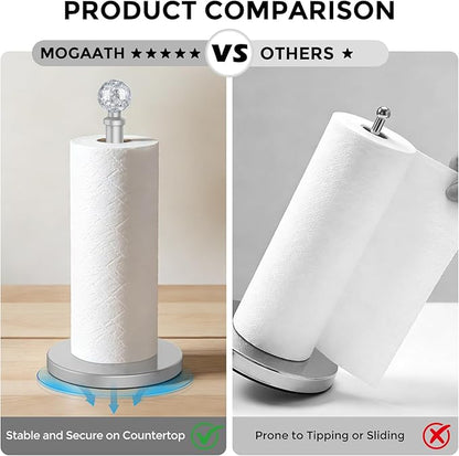 Paper Towel Holder Countertop Silver, Unique Silver Ball Decor,Brass Paper Towel Holder for Kitchen - Sturdy, Durable, and Elegant Home Decor for Kitchen