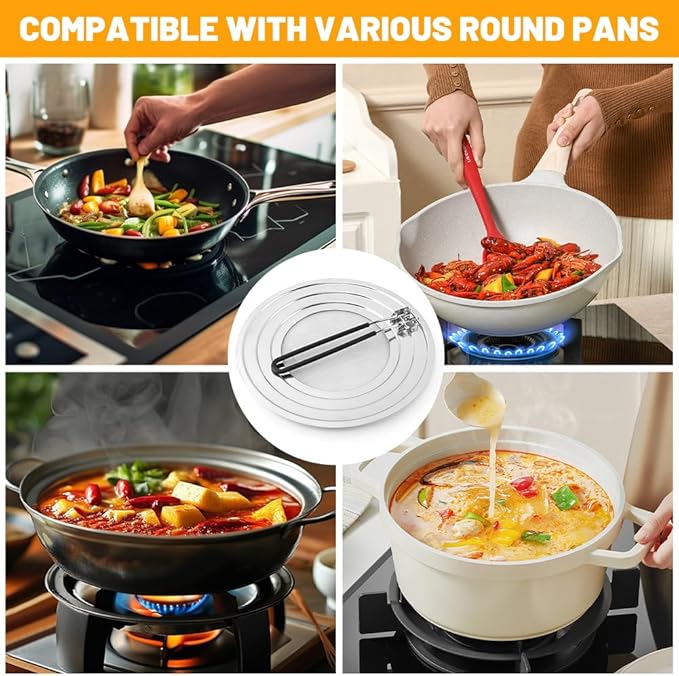 Stainless Steel Splatter Screen for Frying Pan, Collapsible Grease Splatter Guard with Folding Insulated Handle for Fry Pans, Cover Oil Splash from Bacon, Oil or Deep Fryer(SIZE:11.81inch) - Image 7