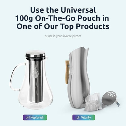 Invigorated Water pH Vitality Alkaline Water Filter Pitcher for Drinking Water Stainless Steel - Water Pitcher with Filter for Tap Water, High pH Filtered Purifier with Alkaline Filter - 1.9L (Silver)