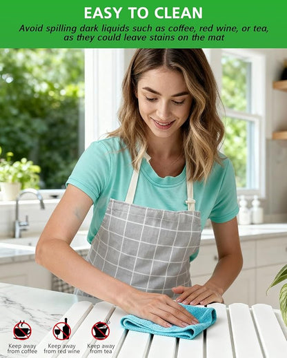 White Stone Drying Mat for Kitchen Counter, Diatomaceous Dish Drying Mat 16x24 Inch, Fast-Absorbing Quick-Dry Non-Slip Sink Tray - Image 4