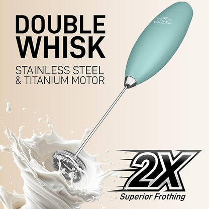 Zulay Kitchen Whisk Milk Frother with 4 Duracell Batteries - Powerful Handheld Foam Maker for Coffee, Lattes, Matcha, Hot Chocolate & Cappuccinos - Whip Creamy Froth in Seconds - Image 4