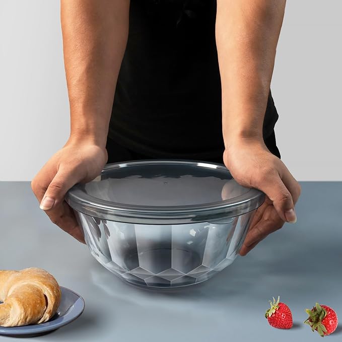 Freshmage Mixing Bowls with Airtight Lids Sets, 5 Packs Thick Glass Nesting Bowls for Kitchen Baking, Meal Prepping, Bpa Free, Dishwasher Safe, 0.5/0.8/1.6/2.7/4.4 Qt - Image 8