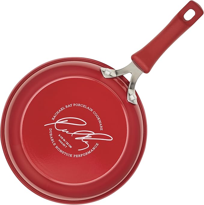 Rachael Ray Cook + Create Nonstick Frying Pan/Skillet, 8.5 Inch, Red - Image 11