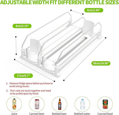 Drink Organizer for Fridge, Soda Can Dispenser for Refrigerator, Automatic Drink Dispenser for Fridge Holds up to 10 Cans, 2 Row - Image 4