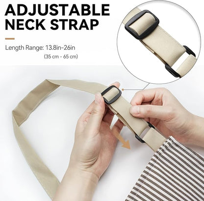 NLUS 2 Pack Cooking Aprons for Women with Pockets, Adjustable Kitchen Bib Aprons Chef Aprons for Women Men(Brown Pinstripes) - Image 6