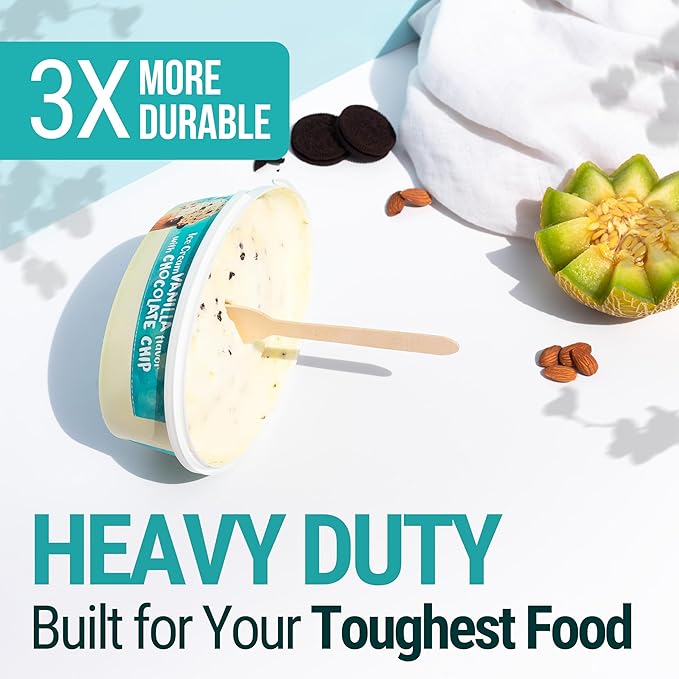 Disposable Wooden Spoons For Eating - 300pcs - Heavy Duty & Plastic Free - Our Guilt-Free FSC Certified Wood Protects Forests - A Great Alternative to Bamboo Spoons Disposable. - Image 2