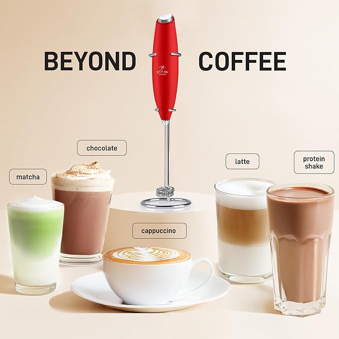 Zulay Kitchen Whisk Milk Frother with 4 Duracell Batteries - Powerful Handheld Foam Maker for Coffee, Lattes, Matcha, Hot Chocolate & Cappuccinos - Whip Creamy Froth in Seconds - Image 3