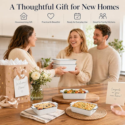 12 Oz Casserole Dish, Ceramic Baking Dishes Sets of 4, Small Casserole Dish with Handle, Porcelain Bakeware Sets, 5" Rectangular Baking Serving Dish for Casserole, Cakes, Dishwasher Oven Safe - Image 7