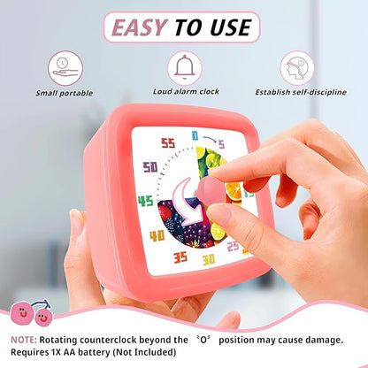 Visual Timer for Kids 60 Minute, Fruit Themed Silent Countdown Clock for Girls & Boys, Time Management Tool for Classroom, Kitchen, Toddler ADHD, Autism, Study, Pomodoro