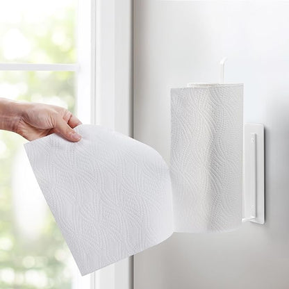 Magnetic Paper Towel Holder,White Towel Bar Rack for Refrigerator BBQ Grills Griddles Toolbox RVs Tailgates,Heavy Duty Strong Magnet Backing,12”(L) x 3”(H),Fit Most US Paper Roll